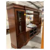 LARGE WOODEN ENTERTAINMENT CENTER W/ SHELVES