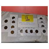 (14) INDIAN HEAD, STEEL, AND WHEAT PENNIES