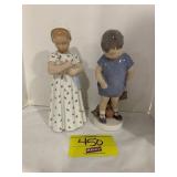 ROYAL COPENHAGEN 8' BOY W/ BEAR & GIRL W/ BABY