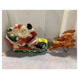 BLOWMOLD SANTA & REINDEER - 2FT LONG