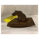 ANTIQUE CARVED WOOD GERMAN BEAR INK BLOTTER