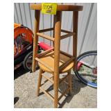 2 WOODEN STOOLS