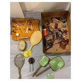 GROUP OF ANTIQUE LADIES HAIR CLIPS & COMBS, HAND