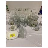 GROUP OF GLASS TUMBLERS OF ALL STYLES, SOAP