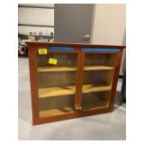 44' LONG WALL MOUNT WOODEN SHELF CABINET