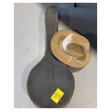 BANJO CASE, STETSON HAT