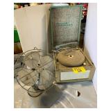 TRUTONE RECORD PLAYER, VINTAGE METAL DESK FAN