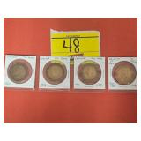 (4) FOREIGN COINS...(3) GREAT BRITAIN