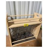 WOOD WINE RACK W/ GOBLETS