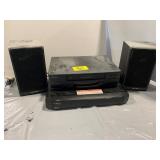 REALISTIC SPEAKERS, HITACHI VCR, DISH HOPPER BOX
