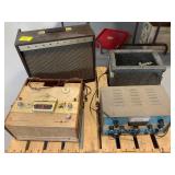 PALLET W/ MAGNATONE AMP?, SUPRO SPEAKER, VOICE OF