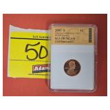 GRADED 2005-S LINCOLN CENT PROOF 70 CAMEO