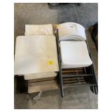 2 FOLDING TABLES, 4 LIFETIME FOLDING CHAIRS