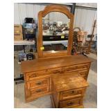 WHEAT THEMED DIXIE BRAND DRESSER W/ MIRROR &