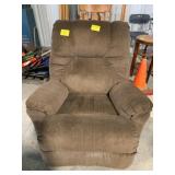 BROWN UPHOLSTERED ROCKER RECLINER