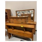 TWIN SZ HEADBOARD, DRESSER W/ MIRROR, CHEST OF