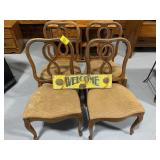 SET OF 4 DINING CHAIRS, WELCOME SUNFLOWER SIGN