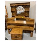 TWIN SZ HEADBOARD, NIGHT STAND, DRESSER W/ MIRROR