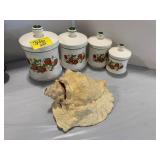 STRAWBERRY THEMED CANISTER SET, LARGE SEASHELL
