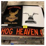 HARLEY CIGARETTE METAL SIGN, HOG HEAVEN METAL
