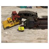 4 VINTAGE METAL TONKA & STRUCTO TOY TRUCKS
