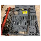 PARTIAL SOCKET SET, METAL TRAY FULL OF SOCKETS &