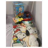GROUP OF SNOOPY COLLECTIBLES - PUZZLES, VHS SET