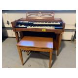 WOOD CASE ORGAN W/ MATCHING STOOL - HEAVY SO