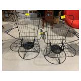 PAIR OF HOMECREST BLACK WIRE ROCKER LOUNGE CHAIRS