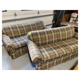 MATCHING PLAID SOFAS
