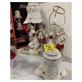 PORCELAIN FIGURINE LAMP SET W/ BOX