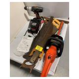 HAND SAWS, HEDGE TRIMMER, BATTERY POWERED
