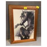 'BLACK FURY' BY SARA MOON PRINT IN OAK FRAME