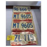 4 ILLINOIS METAL LICENSE PLATES