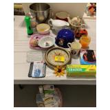MIXING BOWL, SUNFLOWER CLOCK, FIRST AID SUPPLIES