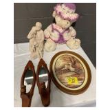 AFGHAN CLOTHES BEAR, FIGURINES, WOODEN WALL