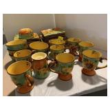 SET OF TERRA COTTA SUNFLOWER CHINA