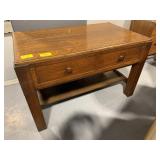 4FT LONG ANTIQUE TIGER OAK WOODEN TABLE BED