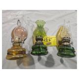 (3) OIL LAMP WALL SCONCES
