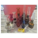 GROUP OF OIL LAMPS