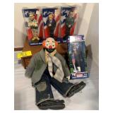 POLITICAL HERO FIGURES, CLOWN DOLL, CASSETTE CASE