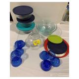 PYREX MIXING BOWL SETS, LIDDED PYREX MIXING