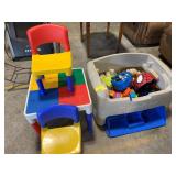 KIDS LEGO STYLE TABLE & 2 CHAIRS, FISHER-PRICE