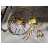 GOLD PAINTED WHEEL, ICE TONGS, PLIERS