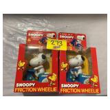 2 SNOOPY THEMED FRICTION WHEELIES