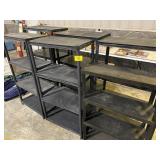 LARGE GROUP OF BLACK PLASTIC SHELVES