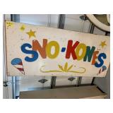 6FT TALL PAINTED SNOWCONE CARNIVAL WOODEN SIGN