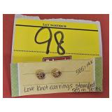 LOVE KNOT EARRINGS STAMPED 585 ON POSTS...NOT