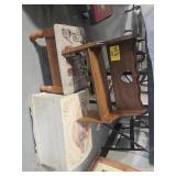 FOOT HASSOCK, SMALL DOLL BENCH/SHELF, APPLE
