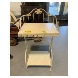 METAL 2-TIER WHITE PAINTED SHELF